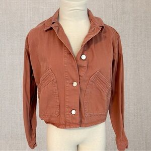 Topshop Burnt Orange Cargo Cropped Jacket